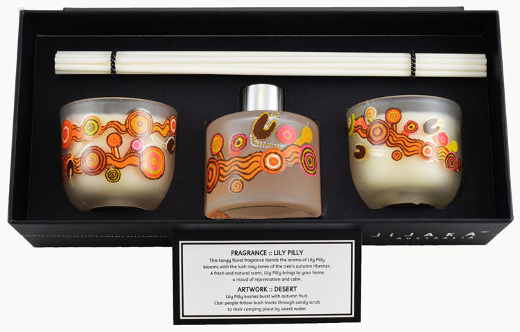 JIJAKA Aboriginal Art 3 pce Candle/Diffuser Set