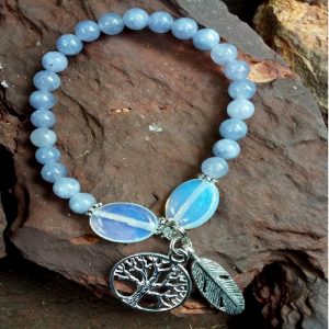 Crystal Bracelet Opalite - Tree of Life Charm
