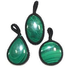 Malachite Oval Thread Pendant - 1pc