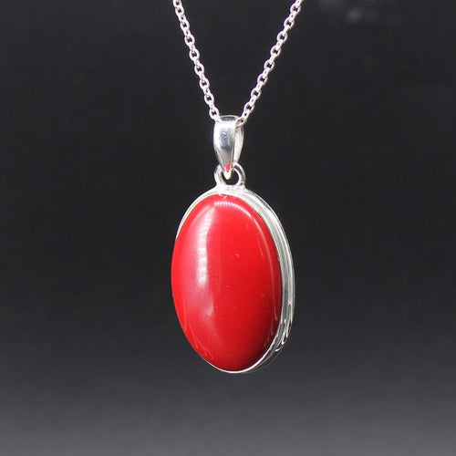 Red Coral Oval Cabochon