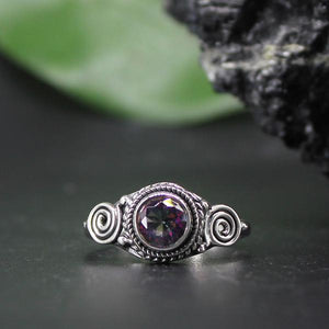 Mystic Topaz Round Faceted Ring