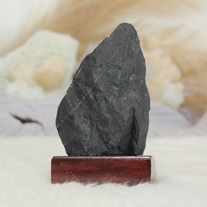 Shungite Crystal Raw on Stand