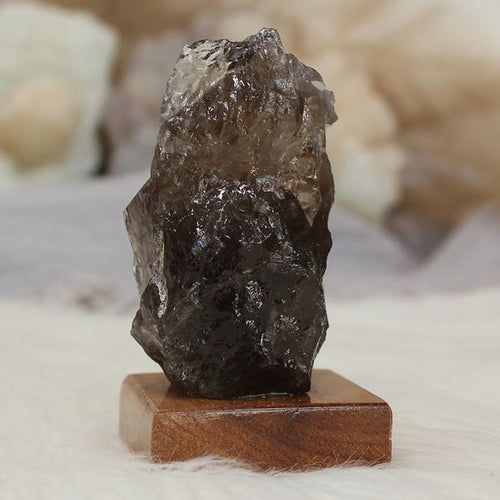 Smokey Quartz Raw on Stand