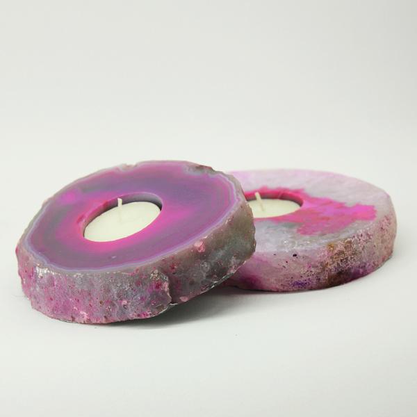 Pink Agate - Tealight Candle Holder