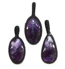Amethyst Oval Thread Pendant - 1pc